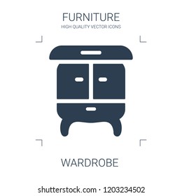 wardrobe icon. high quality filled wardrobe icon on white background. from furniture collection flat trendy vector wardrobe symbol. use for web and mobile
