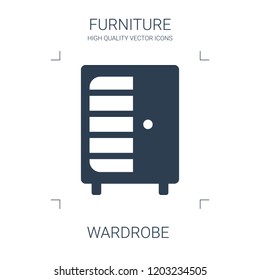 wardrobe icon. high quality filled wardrobe icon on white background. from furniture collection flat trendy vector wardrobe symbol. use for web and mobile
