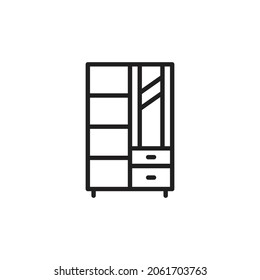 wardrobe icon. high quality icons suitable for furniture business, internet, web design graphic assets, apps, drawing and coloring books, print media, etc. EPS 10 vector line icon on a white backgroun