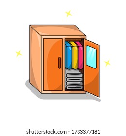 Wardrobe icon illustration vector simple design. Flat cartoon style