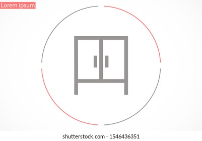 Wardrobe icon isolated on background.