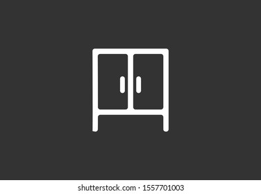 Wardrobe icon isolated on background. Wardrobe icon Flat design vector illustration of cupboard icon. Wardrobe icon