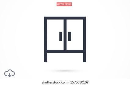 Wardrobe icon isolated on background. Wardrobe icon  Flat design vector illustration of cupboard icon. Wardrobe icon   