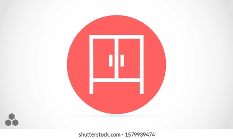 Wardrobe icon isolated on background. Wardrobe icon Flat design vector illustration of cupboard icon. Wardrobe icon