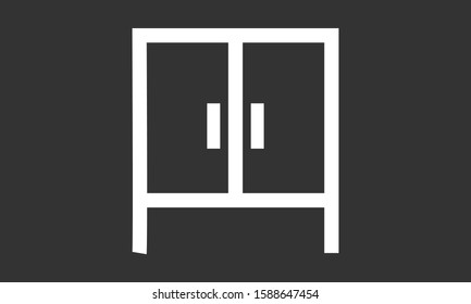 Wardrobe icon isolated on background. Wardrobe icon Flat design vector illustration of cupboard icon. Wardrobe icon