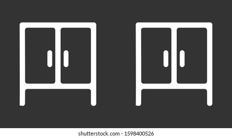 Wardrobe icon isolated on background. Wardrobe icon Flat design vector illustration of cupboard icon. Wardrobe icon