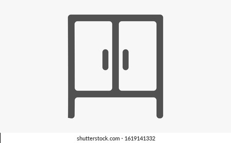 Wardrobe icon isolated on background. Wardrobe icon Flat design vector illustration of cupboard icon. Wardrobe icon
