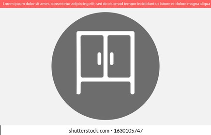 Wardrobe icon isolated on background. Wardrobe icon Flat design vector illustration of cupboard icon. Wardrobe icon