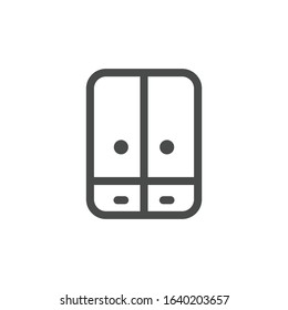 Wardrobe icon isolated on white background. Cabinet furniture symbol modern, simple, vector, icon for website design, mobile app, ui. Vector Illustration