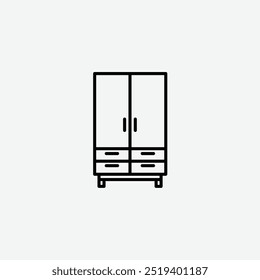 Wardrobe icon isolated on white background