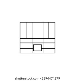 Wardrobe icon or item ,dream home décor, editable stroke eps 10