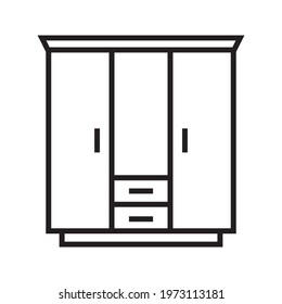wardrobe icon, line style vector on white background