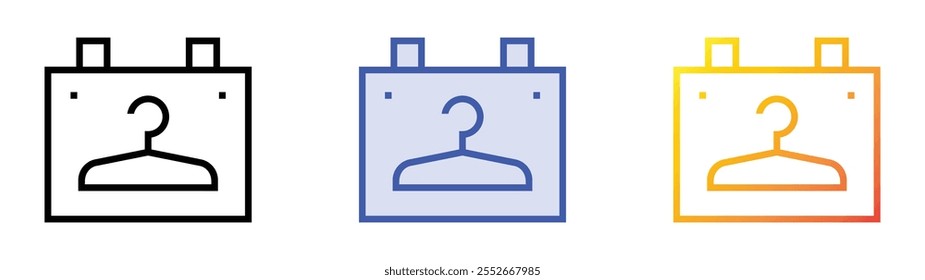 wardrobe icon. Linear, Blue Fill and Gradient Style Design Isolated On White Background