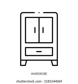wardrobe icon. Linear style sign isolated on white background. Vector illustration
