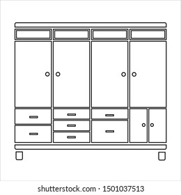 Wardrobe icon on white background, can be used for web or mobile apps. Icon of wardrobe in flat style.
