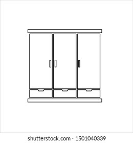 Wardrobe icon on white background, can be used for web or mobile apps. Icon of wardrobe in flat style.