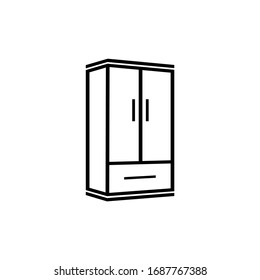 Wardrobe Icon With Outline Style Vector