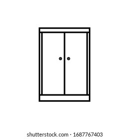 Wardrobe-Symbol mit Vektorillustration im Outdoor-Stil