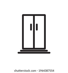 Wardrobe Icon With Outline Style Vector