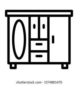 wardrobe icon outline vector design