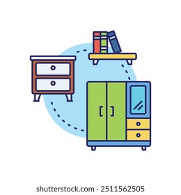 Ícone do guarda-roupa pronto para usar a ilustração vetorial