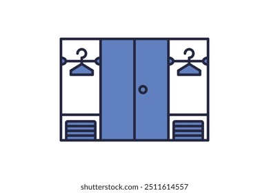 Wardrobe icon. icon related to fashion. suitable for web site, app, user interfaces. flat line icon style