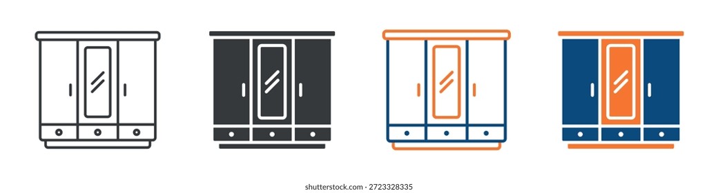 Conjunto de iconos de armario Colección de estilo múltiple