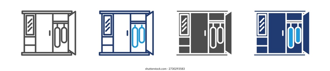 Conjunto de iconos de vestuario de varios estilos