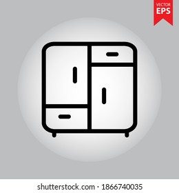 Wardrobe icon symbol. Home Appliances and Furniture icon vector. Eps10 vector illustration.