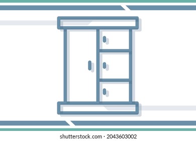 Wardrobe icon symbol sign from modern appliances collection for mobile concept and web apps design. Household and electronic related vector line icons.