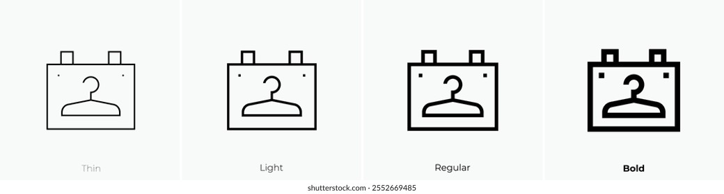 wardrobe icon. Thin, Light Regular And Bold style design isolated on white background