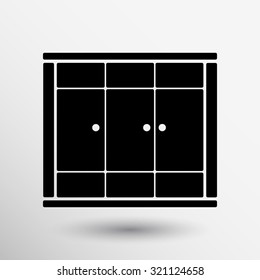 wardrobe icon vector button logo symbol concept.