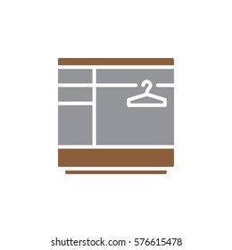 Wardrobe icon vector, filled flat sign, solid colorful pictogram isolated on white. Symbol, logo illustration