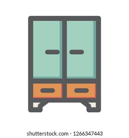 Wardrobe Icon Vector. furniture interior icon. For Multi Purpose