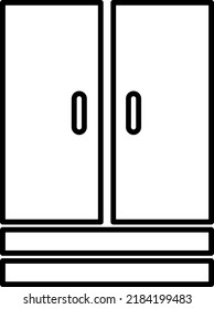 Icono de armario Vector Ilustración Diseño plano.eps

