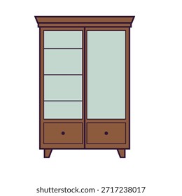 Ilustración vectorial del icono del guardarropa en el fondo blanco