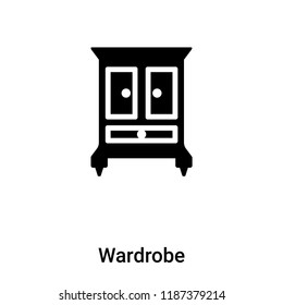 Wardrobe icon vector isolated on white background, logo concept of Wardrobe sign on transparent background, filled black symbol