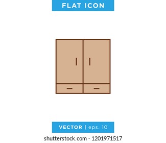 Wardrobe Icon Vector Logo Design Template.