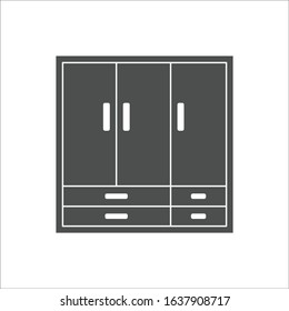 Wardrobe icon, wardrobe vector on white background