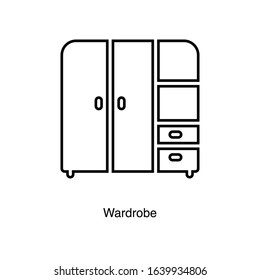 Wardrobe icon vector on white background. Black icon illustration