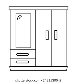 wardrobe icon vector on white background