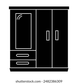 wardrobe icon vector on white background