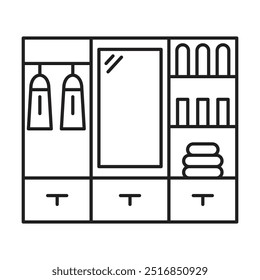 wardrobe icon vector on white background