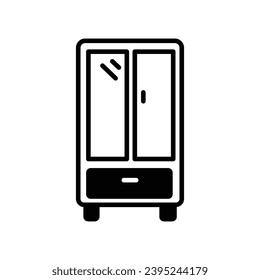 wardrobe icon with white background vector stock illustration