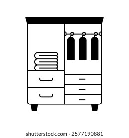 Wardrobe icon with white background vector stock illustration