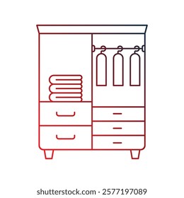 Wardrobe icon with white background vector stock illustration