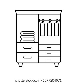 Wardrobe icon with white background vector stock illustration