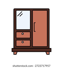 Icono de armario con fondo blanco Ilustración de stock de Vector