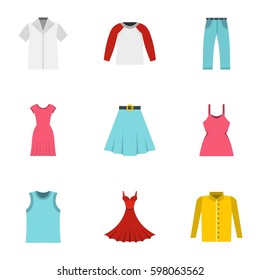 Wardrobe icons set. Flat illustration of 9 wardrobe vector icons for web