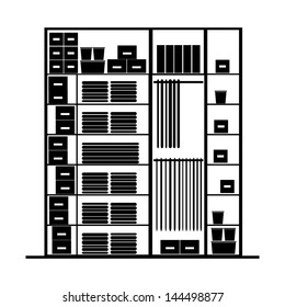 Wardrobe inside, illustration for your design